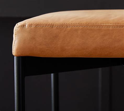 Maison Leather Backless Stool